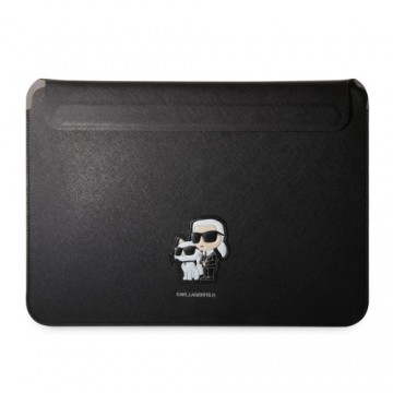 Karl Lagerfeld Saffiano Karl and Choupette NFT Computer Sleeve 13|14" Black