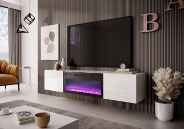 Halmar LIVO RTV 180 TV stand with fireplace, white