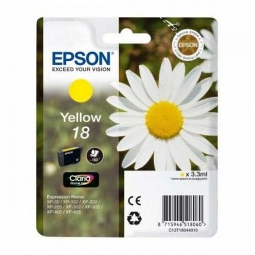 Saderīgs tintes kārtridžs Epson Cartucho Epson 18 amarillo Dzeltens image 1