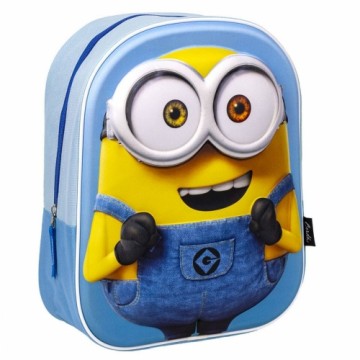 Школьный рюкзак 3D Minions Синий