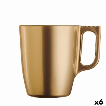 Кружка Mug Luminarc Flashy Позолоченный 250 ml Cтекло (6 штук)