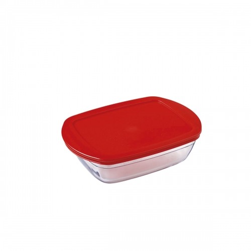 Taisnstūra Pusdienu kastīte ar Vāku Ô Cuisine Cook & Store Sarkans 1,1 L 23 x 15 x 6,5 cm Silikona Stikls (6 gb.) image 2