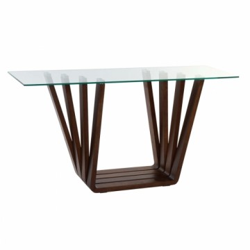 Mazs galdiņš DKD Home Decor Stikls Brūns Caurspīdīgs Riekstkoks 145 x 45 x 75 cm