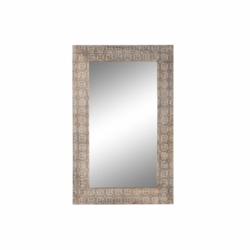 Настенное зеркало DKD Home Decor 76,5 x 3 x 122 cm Стеклянный Натуральный Коричневый Древесина манго Индиец