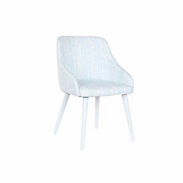 Krēsls DKD Home Decor 53 x 57 x 79 cm Zils Metāls Poliesters Balts