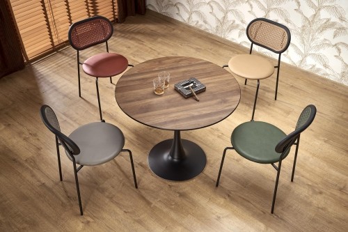 Halmar OLMO round table, walnut / black image 4