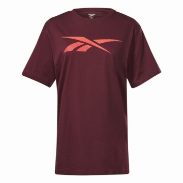Vīriešu Krekls ar Īsām Piedurknēm Reebok RI Logo Sarkanbrūns