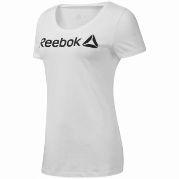 Sieviešu Krekls ar Īsām Piedurknēm Reebok Scoop Neck Balts