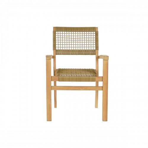Galda komplekts ar 4 krēsliem DKD Home Decor 100 x 100 x 75 cm Tīkkoks sintētiska rotangpalma image 3
