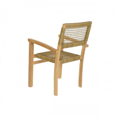 Galda komplekts ar 4 krēsliem DKD Home Decor 100 x 100 x 75 cm Tīkkoks sintētiska rotangpalma image 4