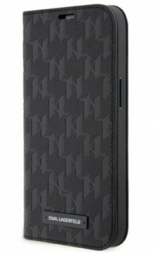 Karl Lagerfeld  
       Apple  
       iPhone 14 6.1 Saffiano Monogram bookcase 
     Black