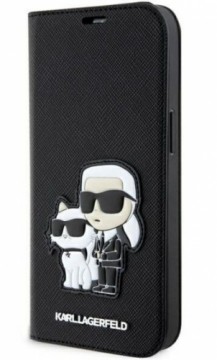 Karl Lagerfeld  
       Apple  
       iPhone 14 Pro 6.1 Saffiano Karl&Choupette bookcase 
     Black