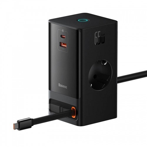 Wall charger | powerstrip Baseus PowerCombo 65W (black) image 3
