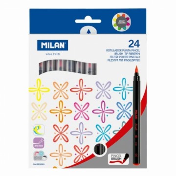 Набор маркеров Milan Кисть 24 Предметы Разноцветный