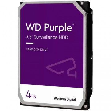 Western Digital HDD Video Surveillance WD Purple 4TB CMR, 3.5'', 256MB, SATA 6Gbps, TBW: 180