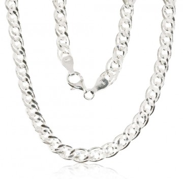 Серебряная цепочка Мона-лиза 6 мм, алмазная обработка граней #2400106, Серебро 925°, длина: 60 см, 27.3 гр.