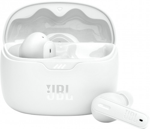 JBL wireless earbuds Tune Beam, white image 1