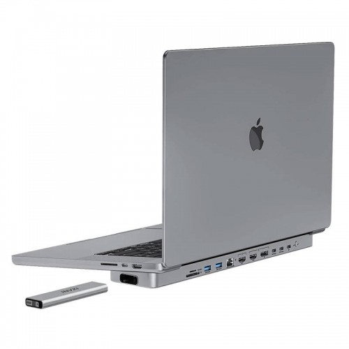 USB-C docking station | Hub for MacBook Pro 16" INVZI MagHub 12in2 with SSD tray (gray) image 1