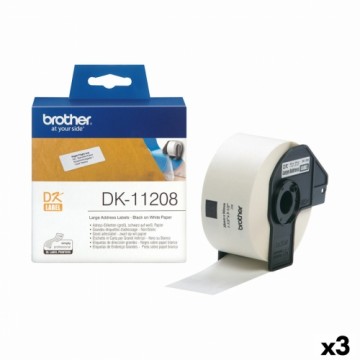 Printera birkas Brother DK-11208 38 X 90 mm Balts/Melns (3 gb.)