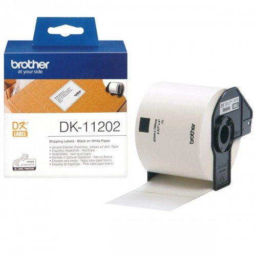 Printera birkas Brother DK-11202 62 x 100 mm Melns/Balts (3 gb.) image 2