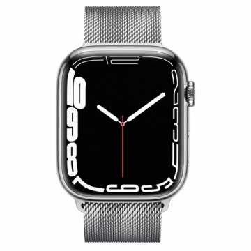 Apple Watch Series 7 45mm Stainless steel GPS+Cellular - Silver (Atjaunināts, stāvoklis kā jauns)