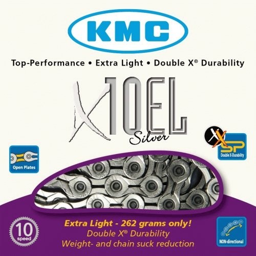 Ķēde KMC X10EL Silver 10-speed 114-links image 2