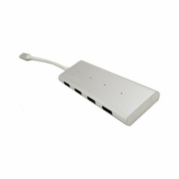 USB-разветвитель C CoolBox COO-HUC4U3 Алюминий Белый