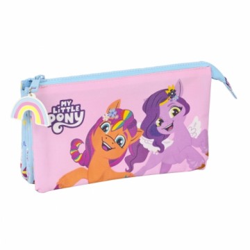 Trīsvietīgs futrālis My Little Pony Wild & free Zils Rozā 22 x 12 x 3 cm