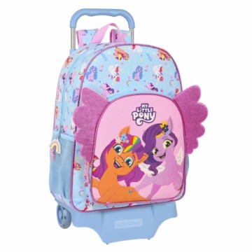 Школьный рюкзак с колесиками My Little Pony Wild & free Синий Розовый 33 x 42 x 14 cm