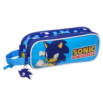 Двойной пенал Sonic Speed Синий 21 x 8 x 6 cm