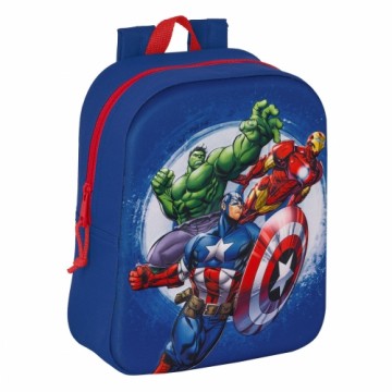 Skolas soma The Avengers 3D Tumši Zils 22 x 27 x 10 cm