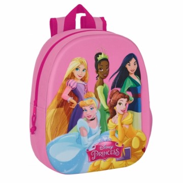 Школьный рюкзак Princesses Disney 3D 27 x 33 x 10 cm Розовый