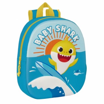 Школьный рюкзак Baby Shark 3D 27 x 33 x 10 cm Синий