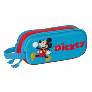 Divkāršs futrālis Mickey Mouse Clubhouse 3D Sarkans Zils 21 x 8 x 6 cm