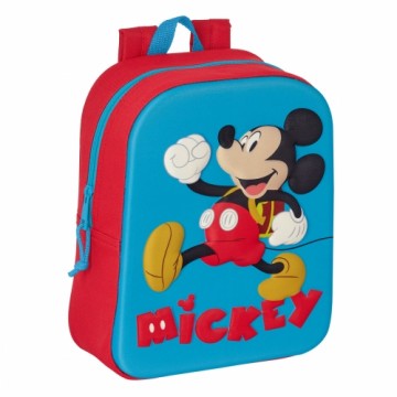Школьный рюкзак Mickey Mouse Clubhouse 3D Красный Синий 22 x 27 x 10 cm