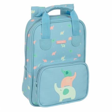 Школьный рюкзак Safta Elefantes 20 x 28 x 8 cm Зеленый