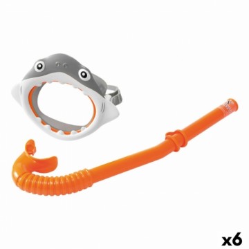 Детские очки для ныряния с трубкой Intex Акула (6 штук)
