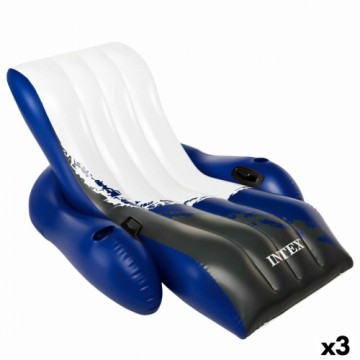 Inflatable Chair for Pool Intex Floating Recliner Zils Balts 180,3 x 66 x 134,6 cm (3 gb.)