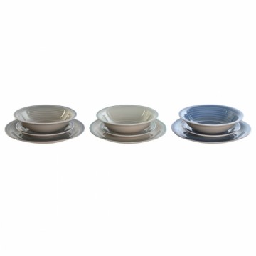 Māla trauki DKD Home Decor 26,5 x 26,5 x 3 cm Zils Debesu zils Keramika 18 Daudzums