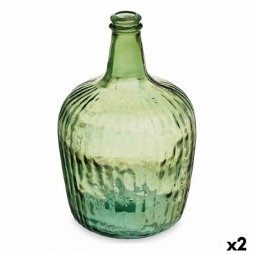 Gift Decor Pudele Strīpas Dekors 19,5 x 35,5 x 19,5 cm Zaļš (2 gb.)