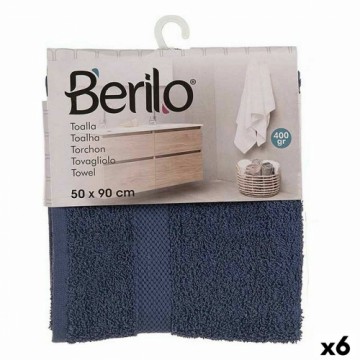 Berilo Банное полотенце 50 x 0,5 x 90 cm Синий (6 штук)