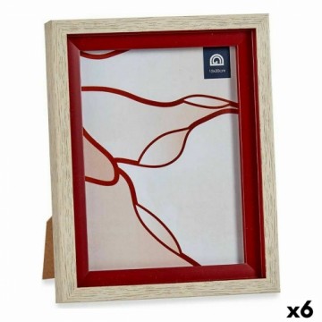 Gift Decor Фото рамка 18,8 x 2 x 24 cm Стеклянный Красный Деревянный Коричневый Пластик (6 штук)