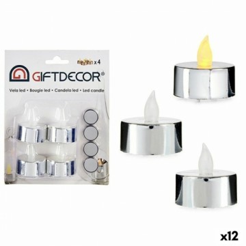 Gift Decor Набор свечей 4 x 4 x 3,7 cm Серебристый (12 штук)