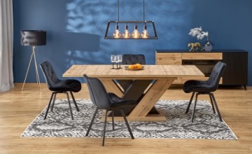 Halmar BRANDON extension table, wotan oak / black