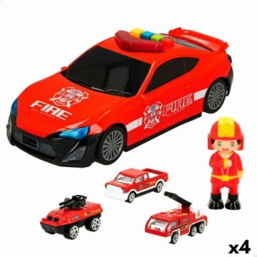 Набор машинок Speed & Go Свет Звук Пожарник 1:64 (4 штук)