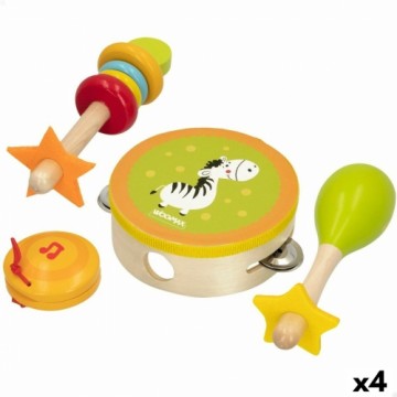 Set of toy musical instruments Woomax 14,5 x 4,5 x 14,5 cm Koks (4 gb.)