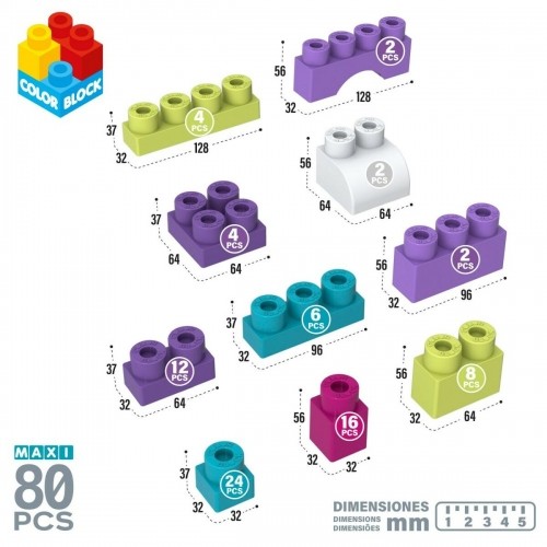 Строительный набор Color Block Trendy 80 Предметы (4 штук) image 5