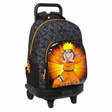 Школьный рюкзак с колесиками Naruto 33 x 45 x 22 cm Чёрный Оранжевый