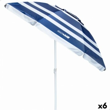 Пляжный зонт Aktive Zils/Balts 200 x 198 x 200 cm Tērauds Alumīnijs (6 gb.)