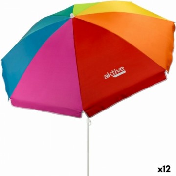 Пляжный зонт Aktive Разноцветный 180 x 185 x 180 cm Сталь (12 штук)